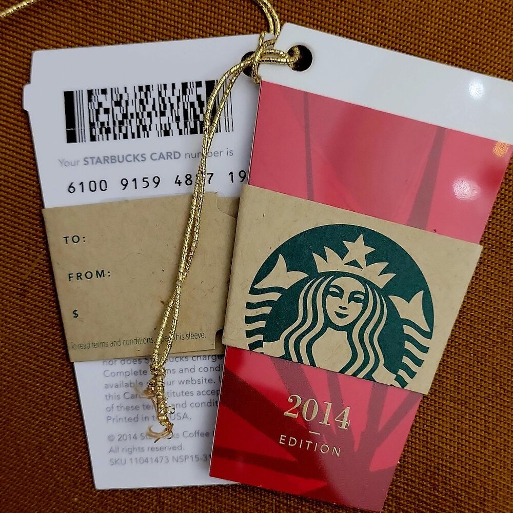 Rare STARBUCKS Mini Red Cup Ornament / Gift Card Set of 2 ☕️ - Picture 7 of 9